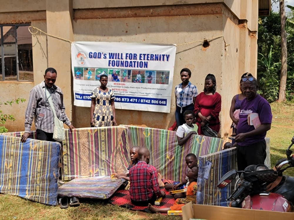 Community members working together to build a new school.